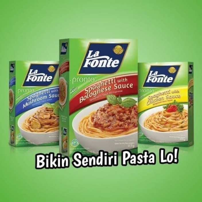 

Pasta La Fonte Pronto Spaghetti Instant Sauce Bolognese / Mushroom / Chicken