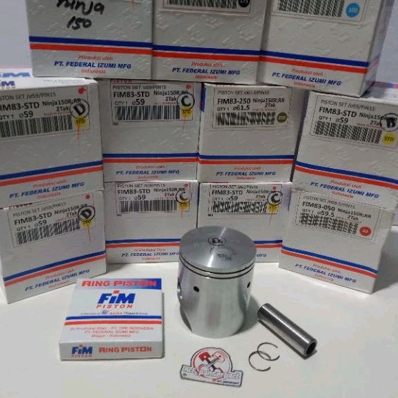 PISTON KIT SEHER SET RING KAWASAKI NINJA 150 R RR 2 TAK OS/SIZE STANDAR B/C/D FIM 50 100 150 175 200