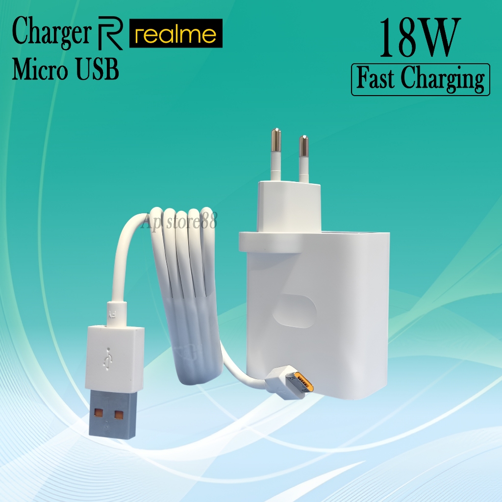 Charger Casan Realme C11 C12 C15 C20 C21 C21Y C25Y C30 C31 C33 Original 18W Fast Charging Micro Usb