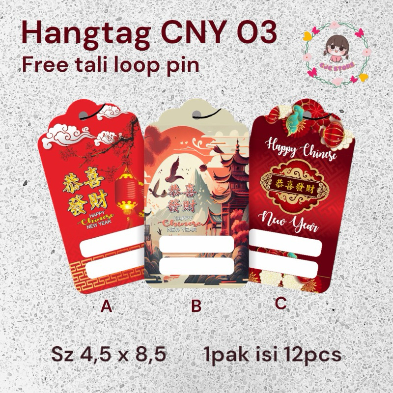 

(10pcs) Hangtag CNY free tali loop in. Hangtag CNY 03