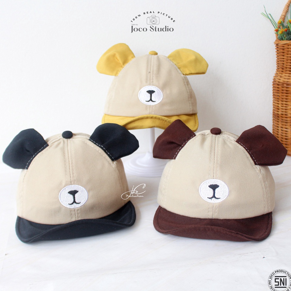 Jocoproduction Topi Anak PET Batita Premium Bear Telinga