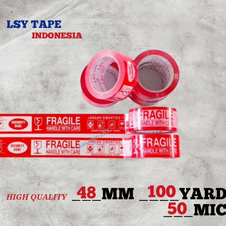 

Terlaris LAKBAN PRINTING FRAGILE 4MM X 1YARD 2 IN 1 3 IN 1