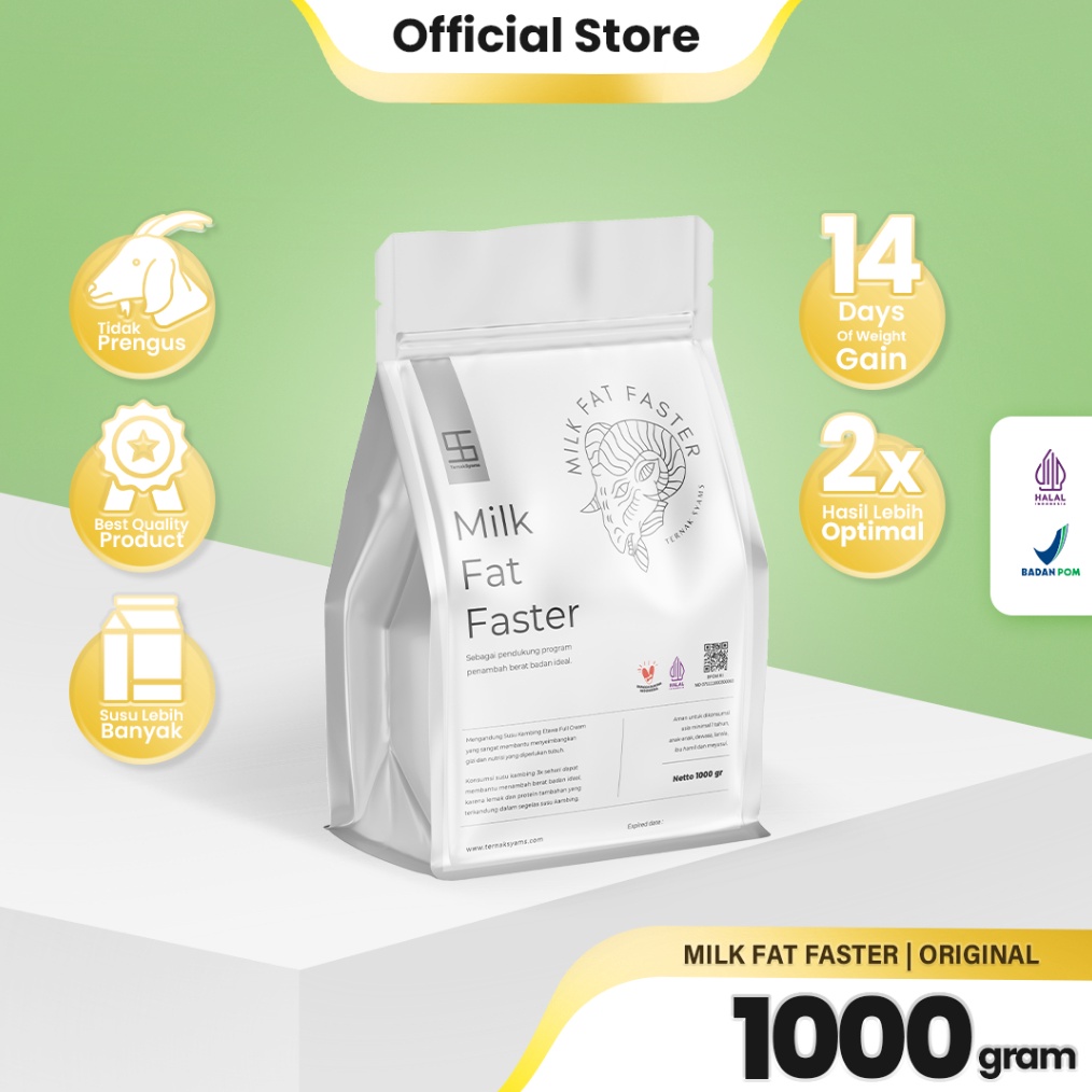 

MALL Ternak Syams Premium Susu Penggemuk Penambah Kenaikan Berat Badan Ideal Varian Kambing Etawa Full Cream 1 gram 1 Kg Milk Fat Faster Organik Suplemen Vitamin Makanan minuman Obat Kapsul Aman Asli Original BPOM HALAL LPPOM weight gain buruan