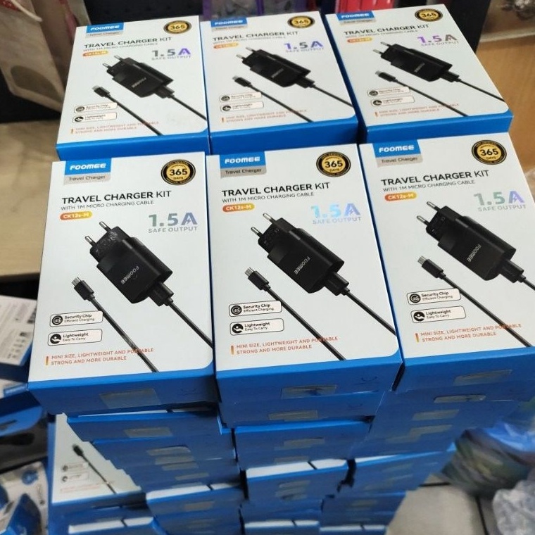 Terkini TRAVEL CHARGER FOOMEE CK12  WITH CABLE DATA MICRO ORIGINAL Foomee Ck12s q Special Edition
