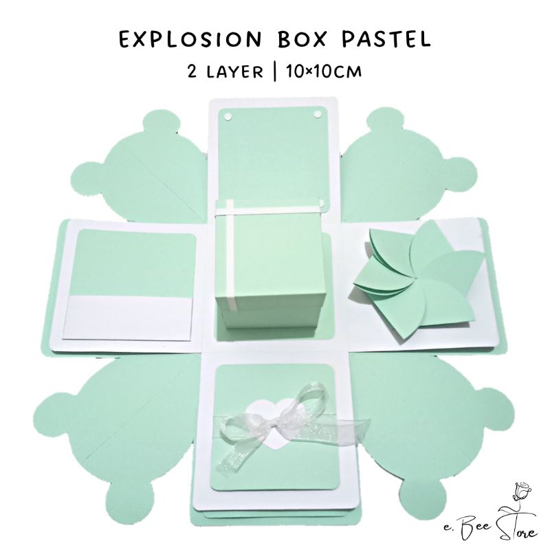 

EXPLOSION BOX | EXPLODING BOX PASTEL 10×10 CM | KADO ULANG TAHUN | ANNIVERSARY | KADO WISUDA