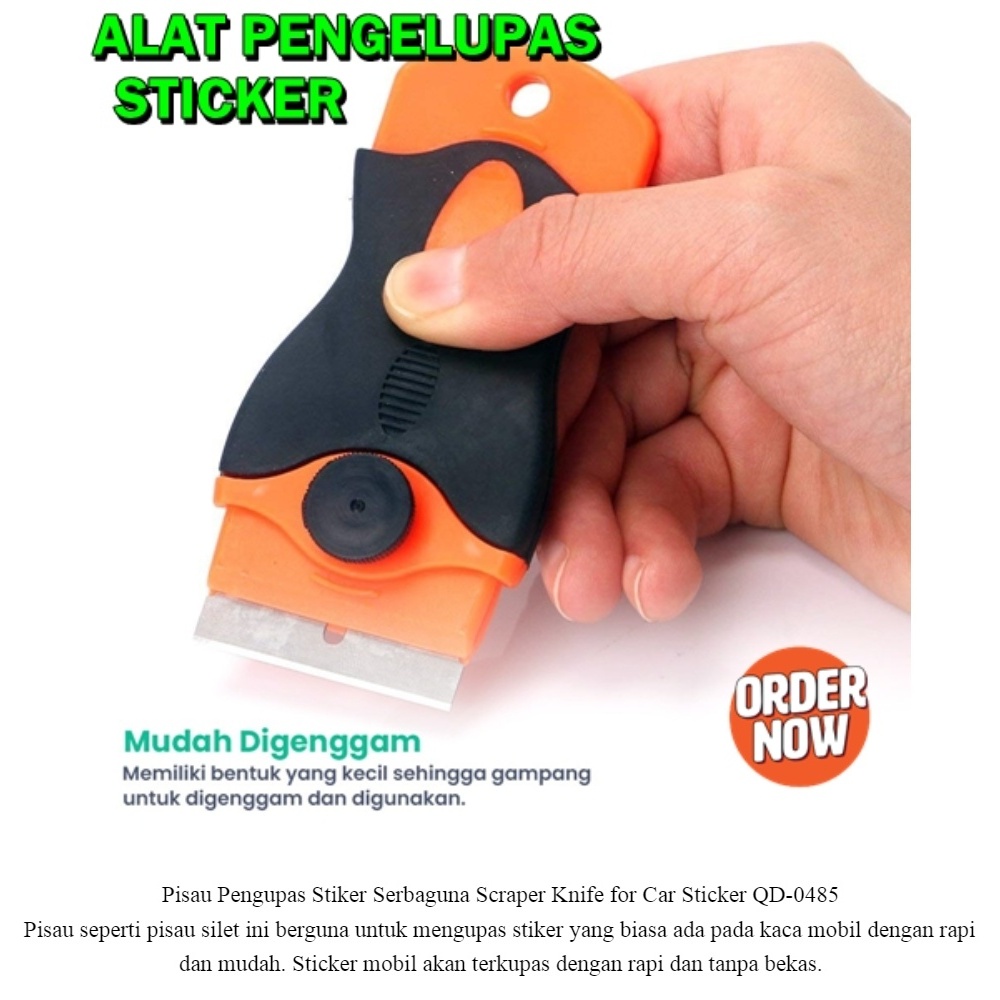 

Alat Pembersih Sekotlet Sticker Pisau Cutter Serbaguna Skraper Knife Pengupas Stiker Scraper for Car Pelepas Pengelupas Kape Kap Cuter Kater Silet Pembuka Buka Kupas Skotlet Gampang Mudah Cepat Praktis Penghilang Hilangkan Tempelan Multifungsi - Orange