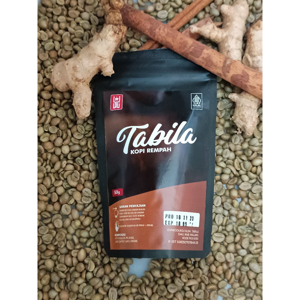 

Kopi Rempah Tabila (biji robusta pilihan, jahe emprit, kayu manis) (50 gram)