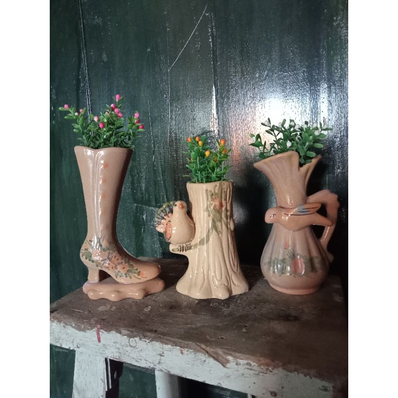 pot keramik/vas bunga/dekorasi/vas mini/pot bunga