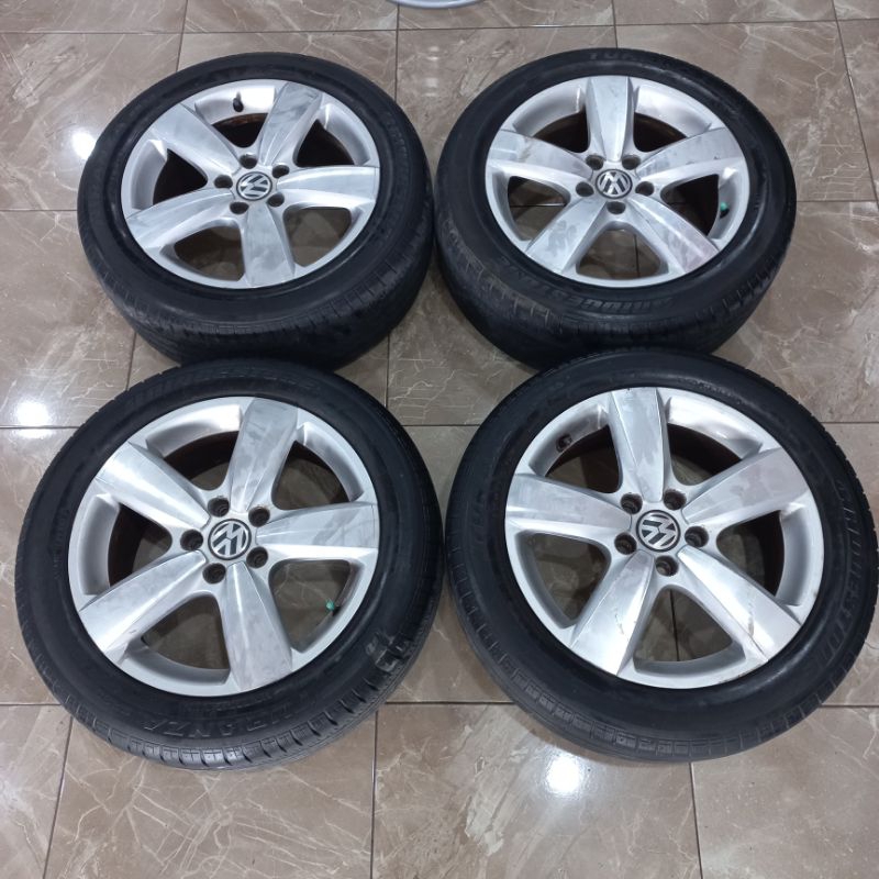 JUAL VELG VW TIGUAN R17X7 PCD 5X112 ET 43 BONUS BAN 215/55 R17