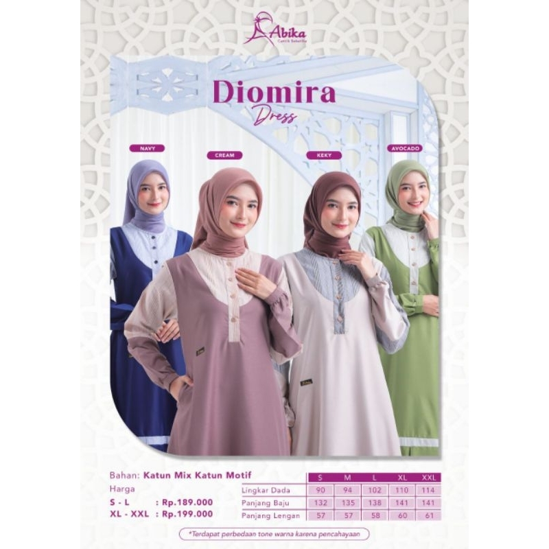 Moslem Ori Pakaian Muslim Wanita Gamis Busui Friendly Katun Diomira Dress By Abika (Ready Please Cek
