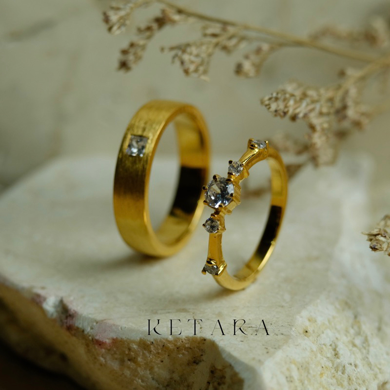 Cincin Kawin Tunangan Cincin Tunangan Cincin Couple Perak Silver Ketara Jewelry