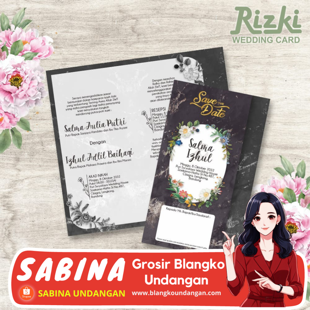 BLANGKO UNDANGAN PERNIKAHAN RIZKI 28 | SABINA UNDANGAN | BLANGKO NIKAH | KERTAS UNDANGAN | KARTU UND