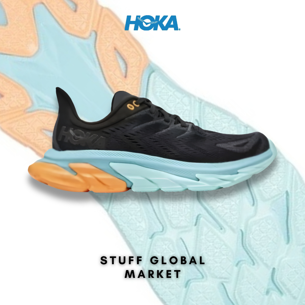 Hoka One One Clifton Edge Mens Running Shoes - Black Aquarelle