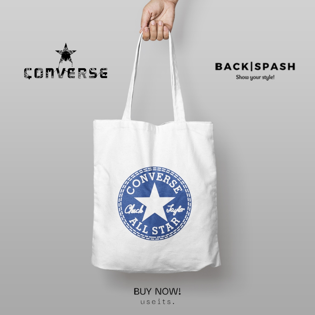 Totebag Converse Putih - Converse Wanita - Converse Pria - Totebag Wanita - Totebag Pria - Totebag K