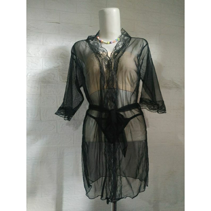 Lingerie Renda KIMONO TRANSPARAN+ GSTRING