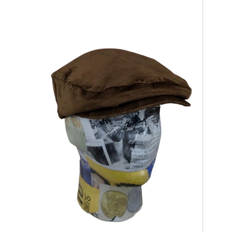 Premiercloth topi klasik ivycap corduroy coklat topi pet kodok klasik