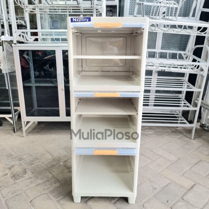 Limited Locker Box Lemari Plastik Napolly Lbp 1305 Susun 3 + 2 Sekat Tambahan , Tower 1 Baris Lemari