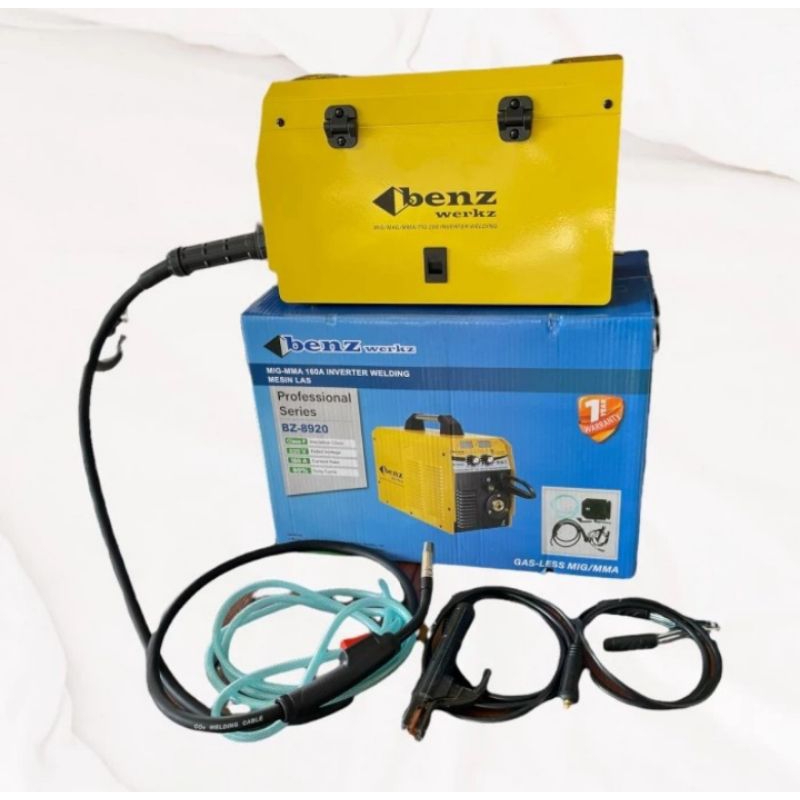 MESIN LAS MIG 160A MAG TIG ARGON 160 2 IN 1 GAS TANPA GAS COD 5KG BENZ