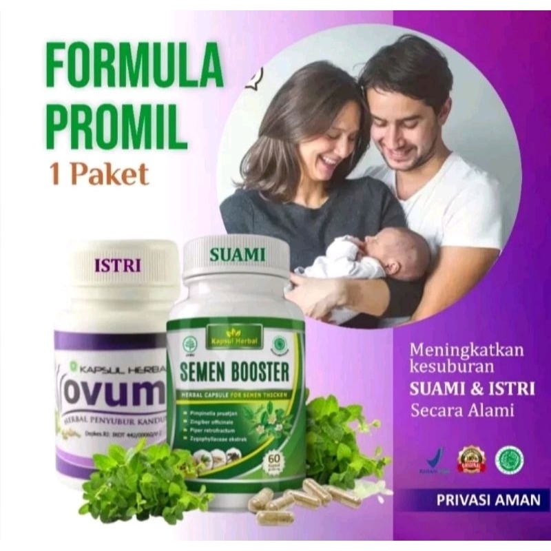 Paket Promil Semen Booster dam Ovuma Penyubur Kandungan pengental Sperma Asli
