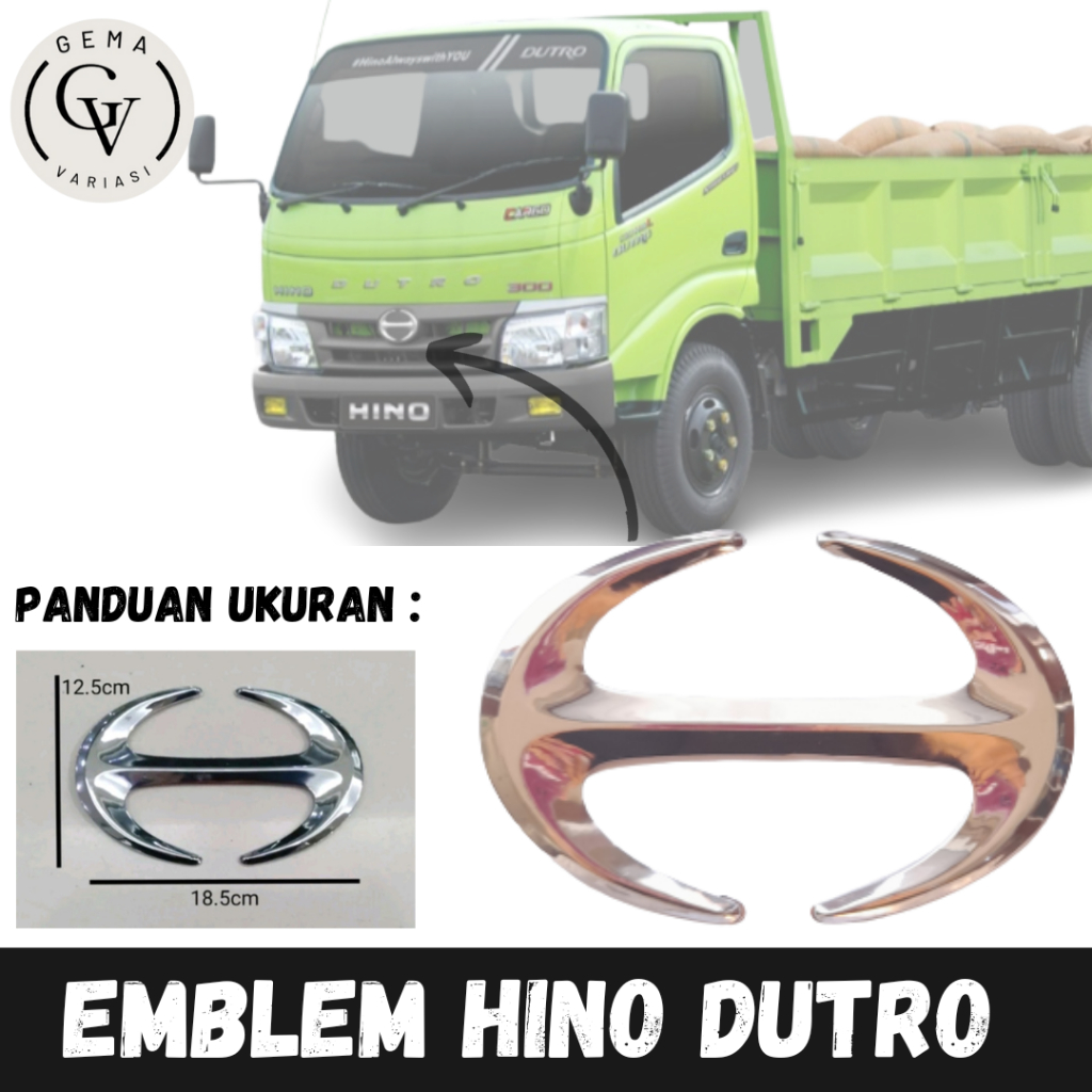 Emblem Hino Logo Hino Dutro Stiker Hino Dutro Premium Chrome