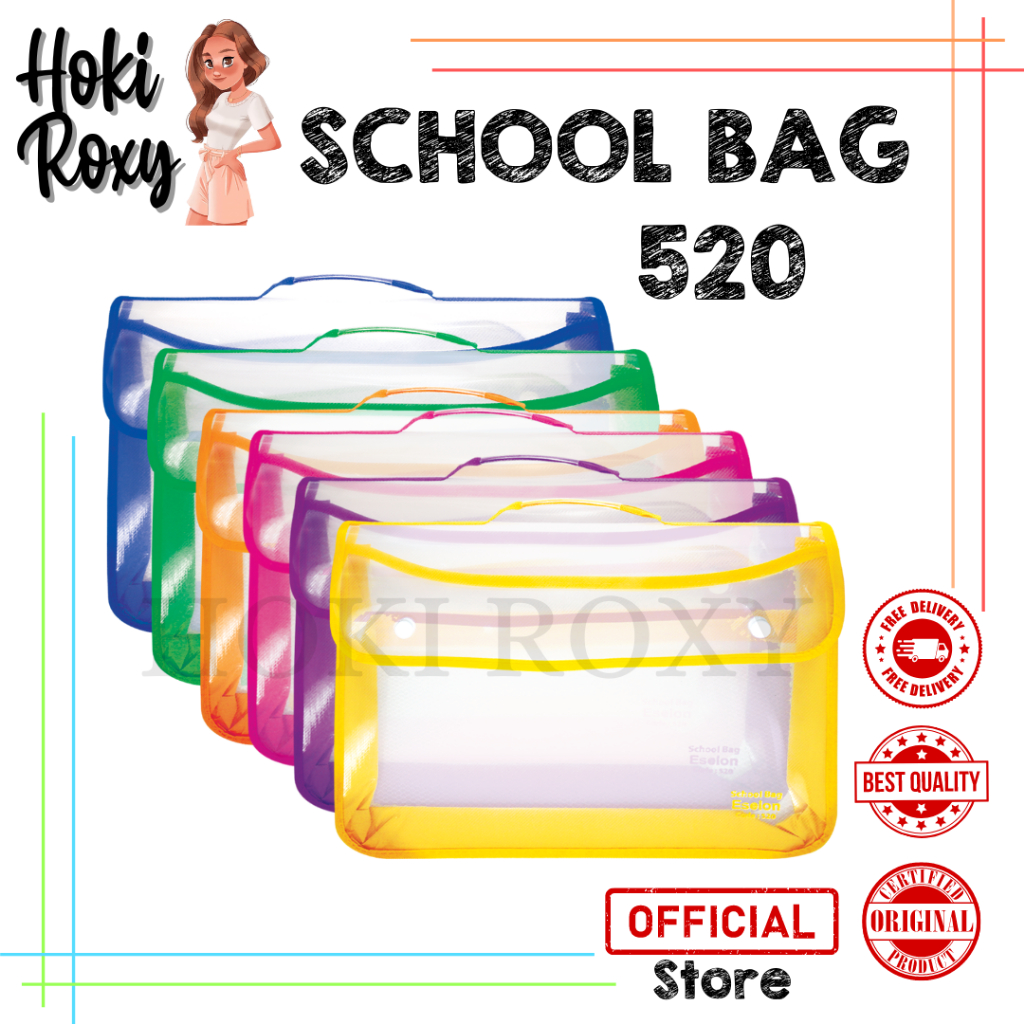 

Map Tas 2 kancing+jaring School bag Folio 520 ESELON / zipper bag Esel