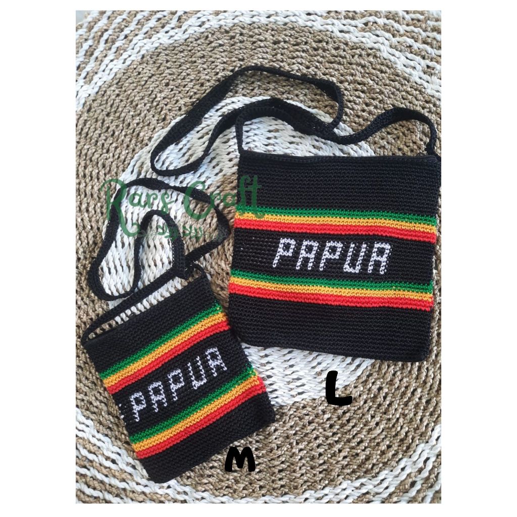Tas Papua , tas rajut , noken Papua, Tas selempang, Tas selempang papua, Tas untuk oleh oleh, Tas un
