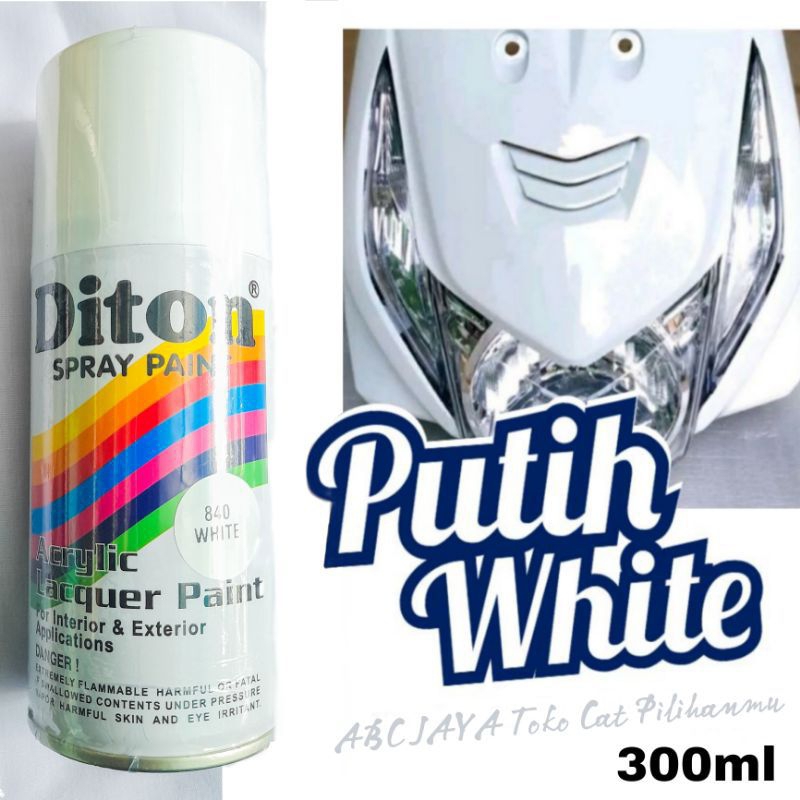 Pilok Pylox Cat Semprot Diton White Putih 840 Mengkilap Solid 300cc