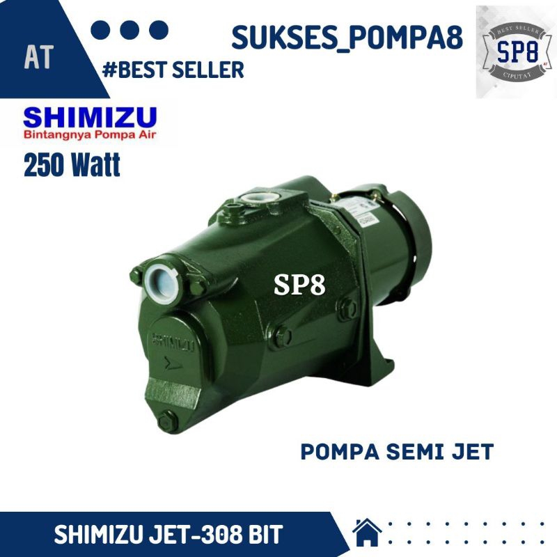 Pompa Air Shimizu JET-308 BIT Non Otomatis / Pompa Air Semi Jet