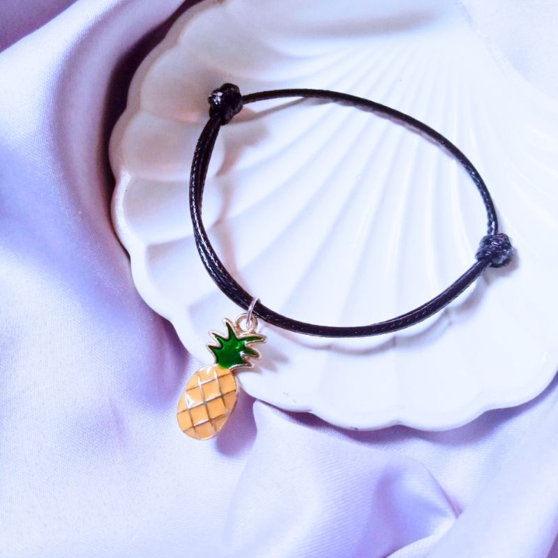 ( diolyn.id ) GELANG motif NANAS kuning |  pineapple Gelang couple persahabatan teman sahabat | gela