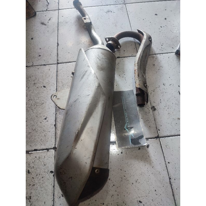 knalpot original standar Kawasaki klx