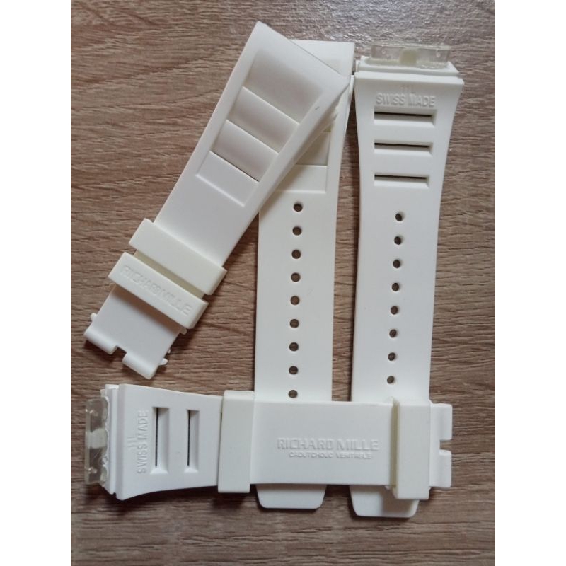 Strap Tali Rubber Silikon Jam tangan Ricard Baut khusus warna Putih Tali Jam RM Richard Mille