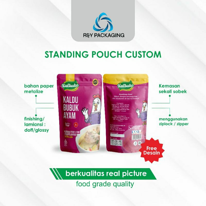 CETAK KEMASAN ZIPLOCK/ZIPPER STANDING POUCH CUSTOM