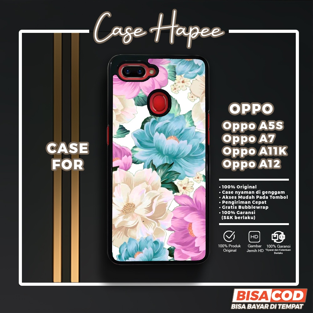 Case Oppo A5S A7 A11K A12 Casing Oppo A5S A7 A11K A12 [FLWR] Casehapee Case Glossy Case Aesthetic Cu
