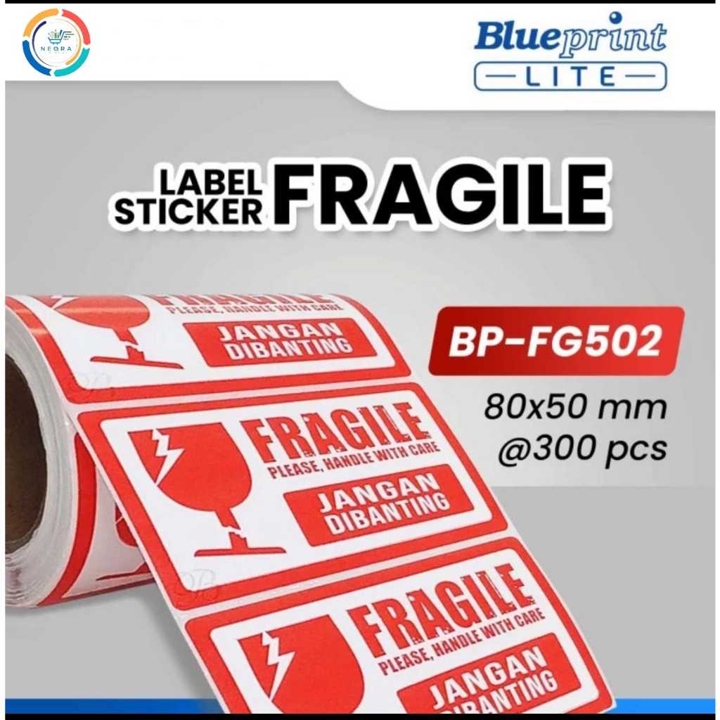 

Blueprint Sticker Fragile 80x50mm @300pcs BP-FG502 | @1 Roll