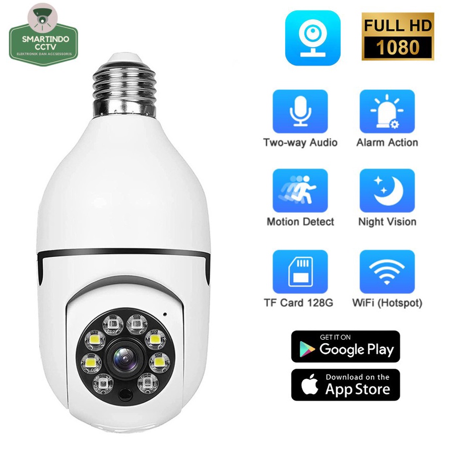 COD V38 Cctv IP Cam CCTV Lampu Bohlam Two Way Audio Full HD Smart CCTV gas