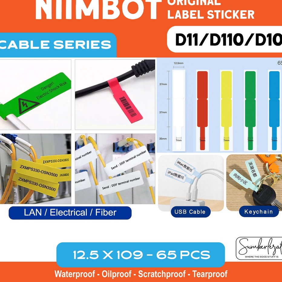 

Harga Termurah Thermal Cable Label Sticker Niimbot D11 D11 D11 H1S Refill Label Niimbot Kabel