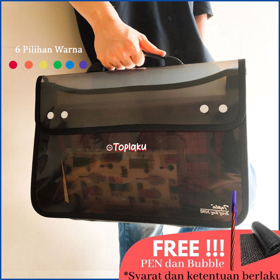 

CODEBARANG345DET Topla Zipper School Bag Map Tas Dokumen Plastik Kancing 4 Jinjing Besar File Folder Penting Folio F4 Map Tenteng Les Sekolah Kuliah Brief Bag Document Organizer Keeper YR