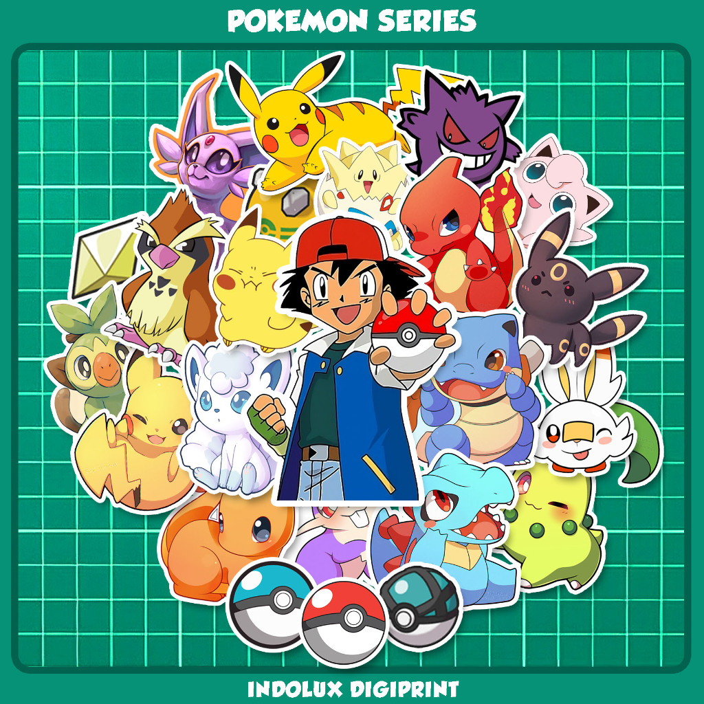 

Pokemon Sticker Pack 42pcs Stiker Pikachu Anime Jurnal Dekorasi