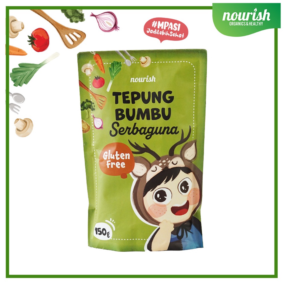

WER74 Nourish Tepung Bumbu Serbaguna Gluten Tepung MPASI Tepung No MSG IAY