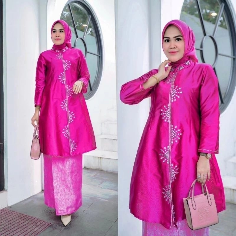 ATASAN KEBAYA TAFFETA PAYET MEWAH/KEBAYA KURUNG TAFFETA MALAYSIA/KEBAYA KURUNG