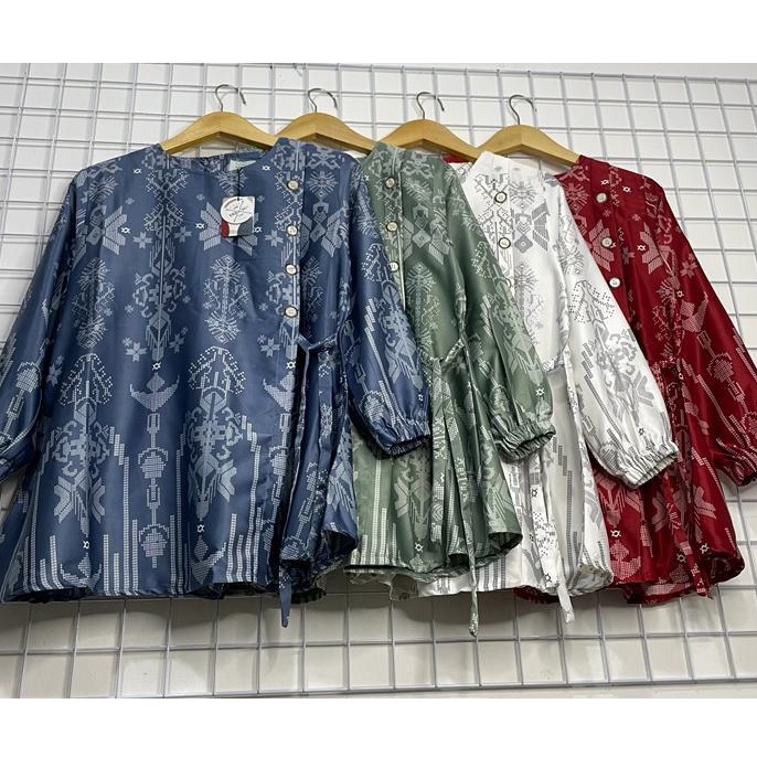 TERLARIS Blouse wanita baju atasan korea blouse motif silk maxmara baju atasan wanita