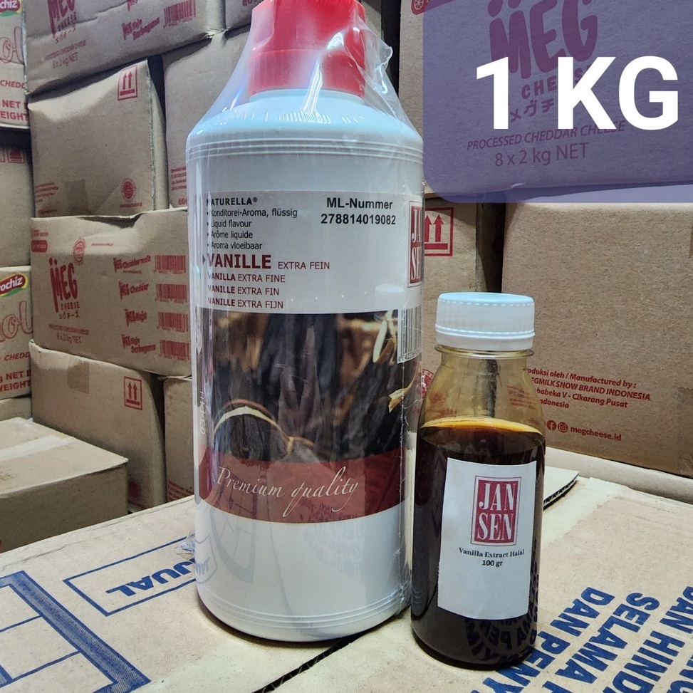 

el Baru JANSEN Vanilla Extract 1KG Fine Perisa Vanila pasta cair Premium 1 KG Moodbooster