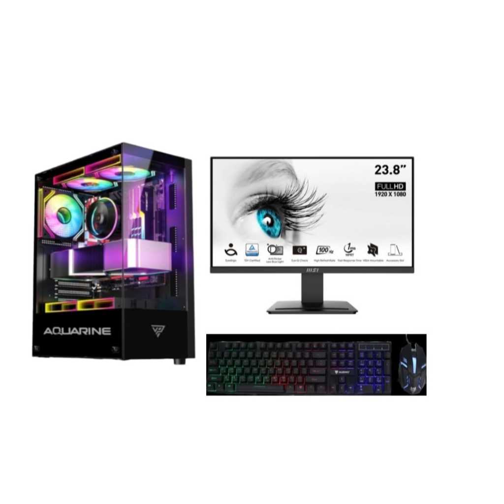 PC Gaming Full Set AMD Ryzen 7 5700G I RAM 16GB DDR4 I Monitro LED 24" Bonus Speaker
