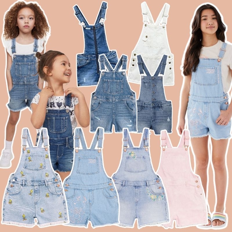 Overall Jeans Anak Perempuan HM Mix