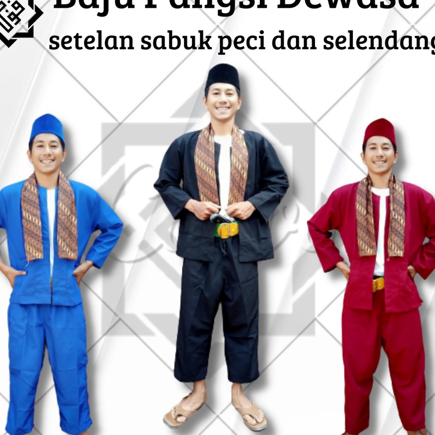Promo Baju Pangsi Dewasa Setelan Sabuk Peci Selendang Baju Pangsi Lengkap Baju Pangsi Dewasa Baju Pa