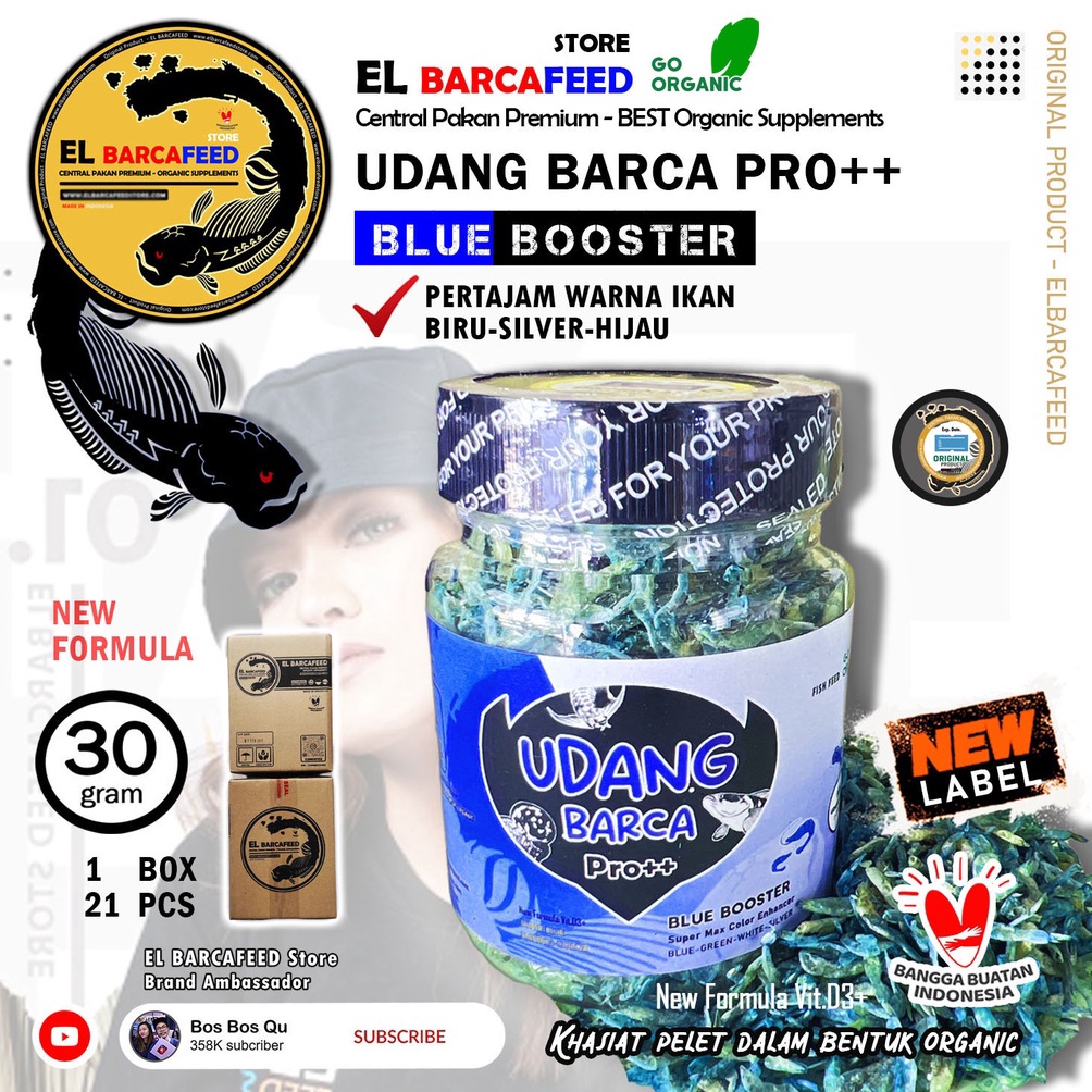 Hanya hari Ini UDANG BARCA Pro SUPER BLUE Udang Kering Pakan Pelet Ikan reptile dibawah 2 cm optimal