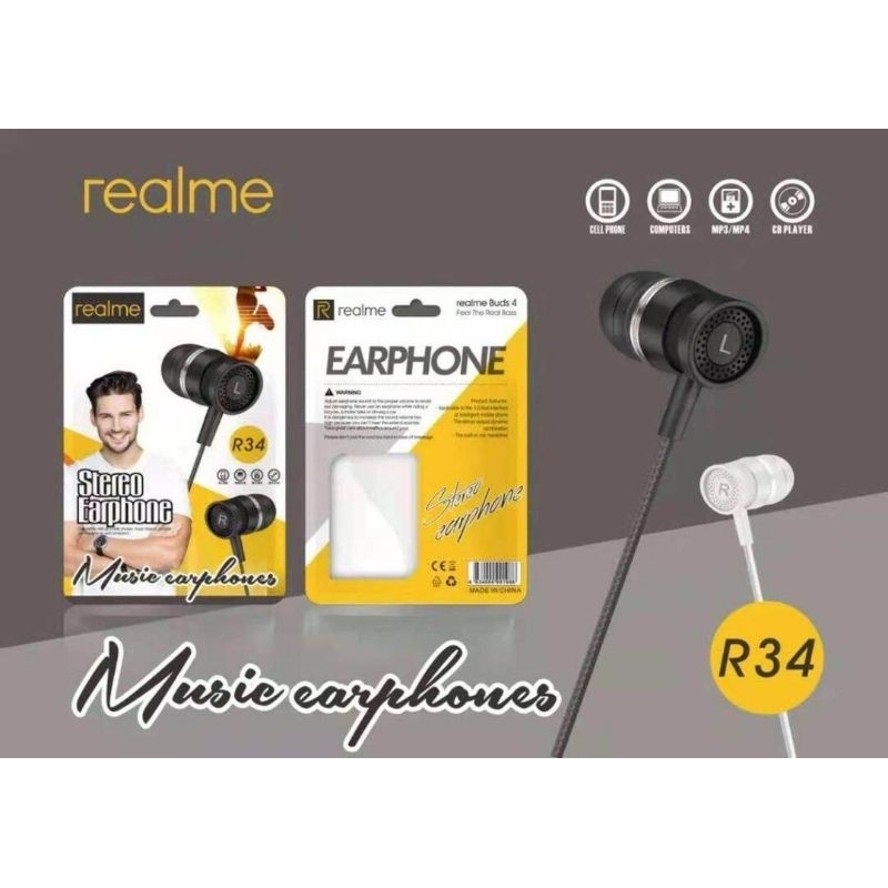 djaya HANDSFREE HEADSET HF REALME R-34 + MIC SUARA BAGUSS