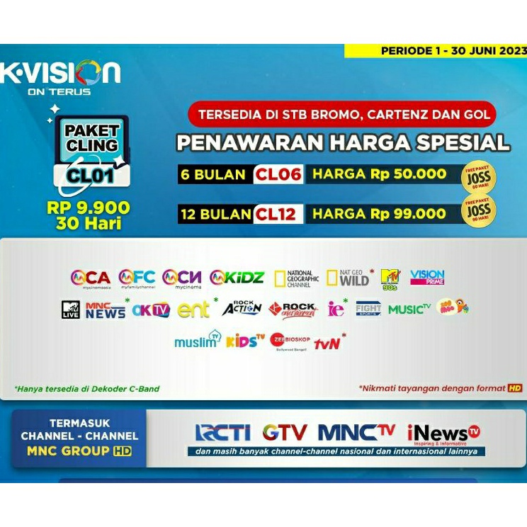 K VISION paket cling 1 tahun36 Hari MNC GROUP KVISION CL12 p Kualitas Premium Best Produk