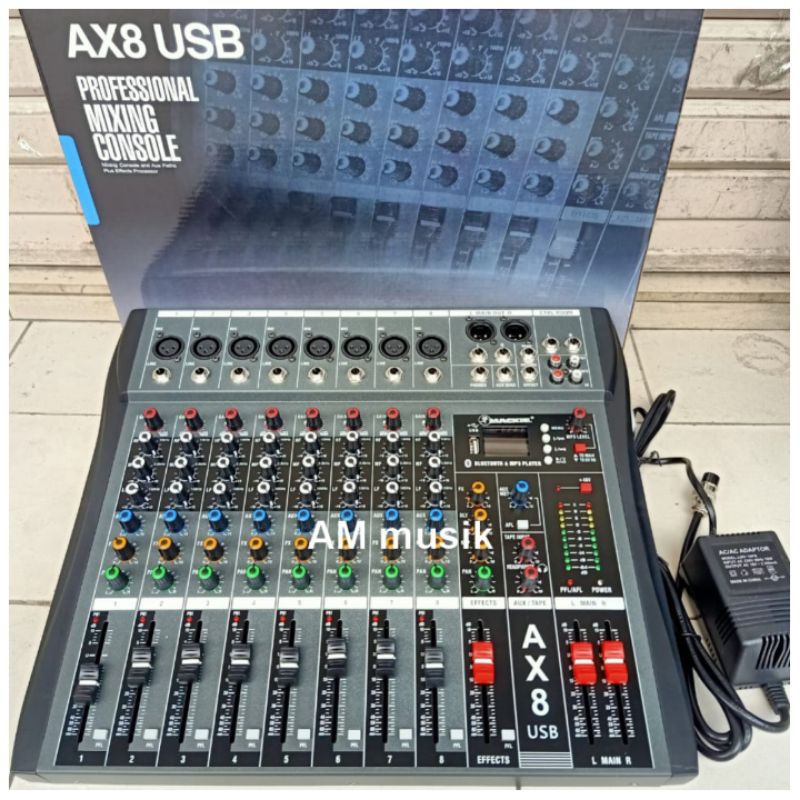 MIXER MACKIE AX8N MIXER 8 CHANNEL USB BLUETOITH RECORDING PC AX 8 N