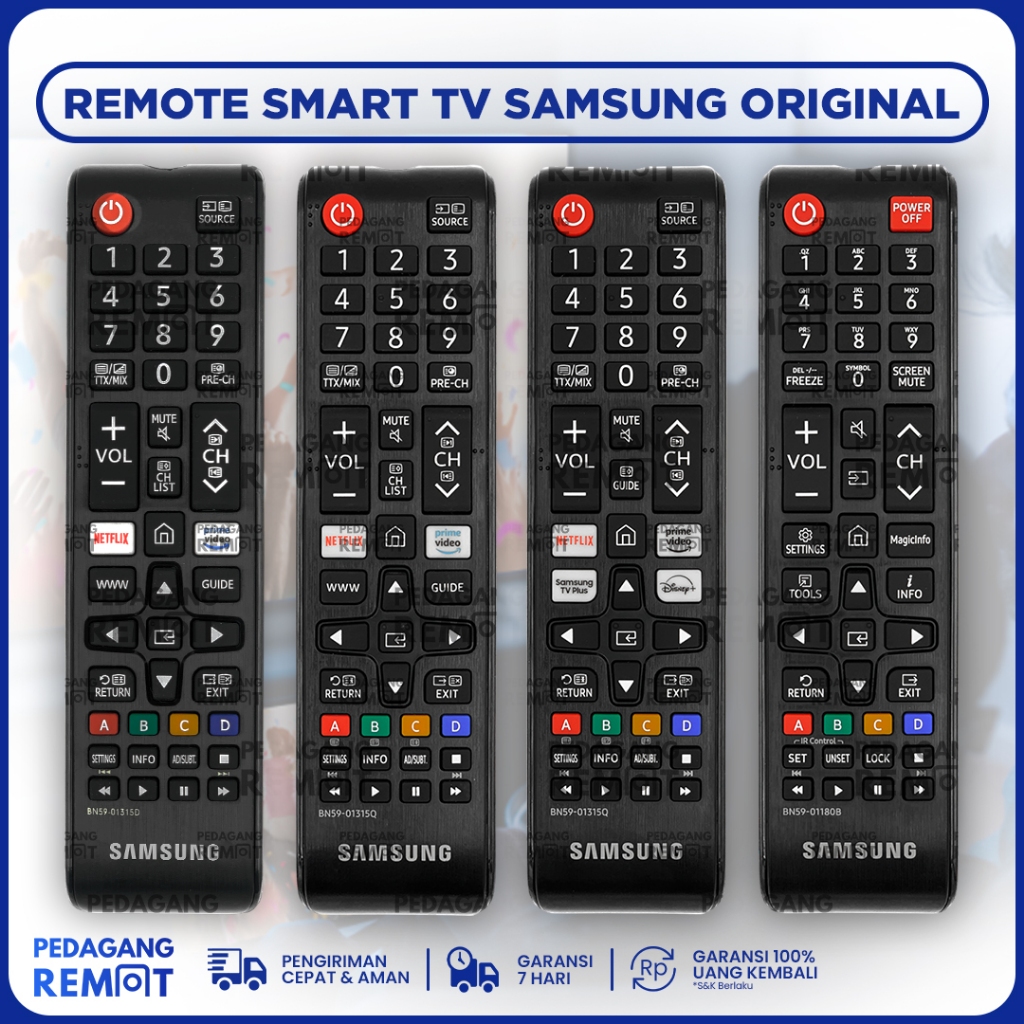 Remote TV Samsung Smart TV Original / Remot Samsung LCD LED Smart TV Ori IR Non Voice